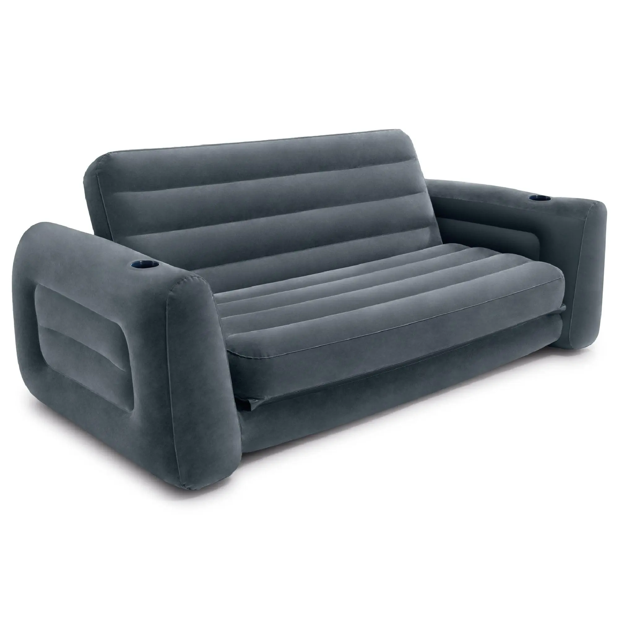 Intex Queen Size Inflatable Pull-Out Sofa Bed Sleep Away Futon Couch, Dark Gray Intex Queen Size Inflatable Pull-Out Sofa Bed Sleep Away Futon Couch, Dark Gray