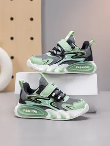 Boys' Low-Top Sport Shoes, Kids Shoes, Breathable Mesh Running Sneakers, Sports Running Shoes, Anti-Slip Comfort Design, Easy Wear Velcro Closure, Ideal for School & Daily Use