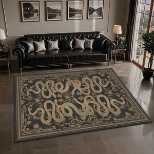 Snake Pattern Floor Mat, Non-slip Soft Floor Carpet, Decorative Area Rug, Universal Large Rug for Home Living Room Bedroom Coffee Shop