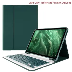 Keyboard Case for iPad Air 11 inch M2 2024/M3 2025/iPad Air 4th/5th 10.9 inch & iPad Pro 11 inch (4th/3rd/2nd), Integrated Pencil Holder, iPad Cases with Wireless Keyboard, Tablet Keyboard, Green