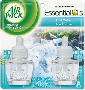 Air Wick, Plug in Scented Oil 2 Refills, Fresh Waters, 1.34 Oz (Pack of 2)