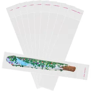 Self Sealing Cellophane Pretzel Bags 2x10 Inches 300 count, Thickened Pretzel Rod Bag, Resealable for Packaging ICY Candy Popsicle, Favors, Products