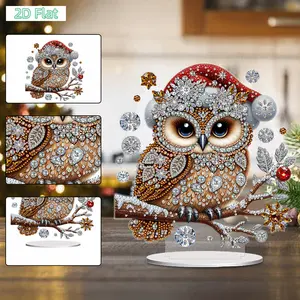 2D FLAT2D Flat Print Animal DIY Double-Sided Printed Single-Side Drill Diamond Painting Tabletop Ornaments Kit Table Top Diamond Painting Ornament Kits for Home Office DeDIY Diamond Painting Kit for Adults & Beginners, Sparkling Art & Perfect Festive Gift