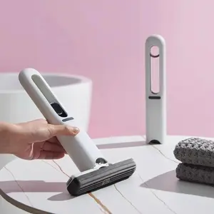 Pocket Mop Pro Portable Self-Squeezing Mini Sponge Mop for Kitchen, Bathroom, Desk, Countertops, Mirrors, Windows & Car Cleaning – Foldable Handheld Wet & Dry Cleaning Tool with Super Absorbent Sponge Head for Fast Spill & Mess Cleanup