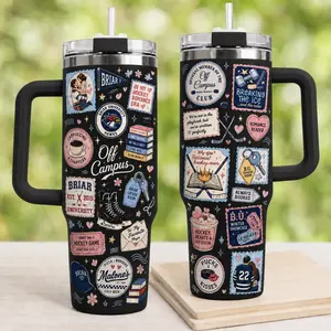 Briar University Hockey 20oz 40oz V2 Tumbler - Off Campus Di Laurentis Stanley Style Stainless Steel Cup with Handle Booktok Merch