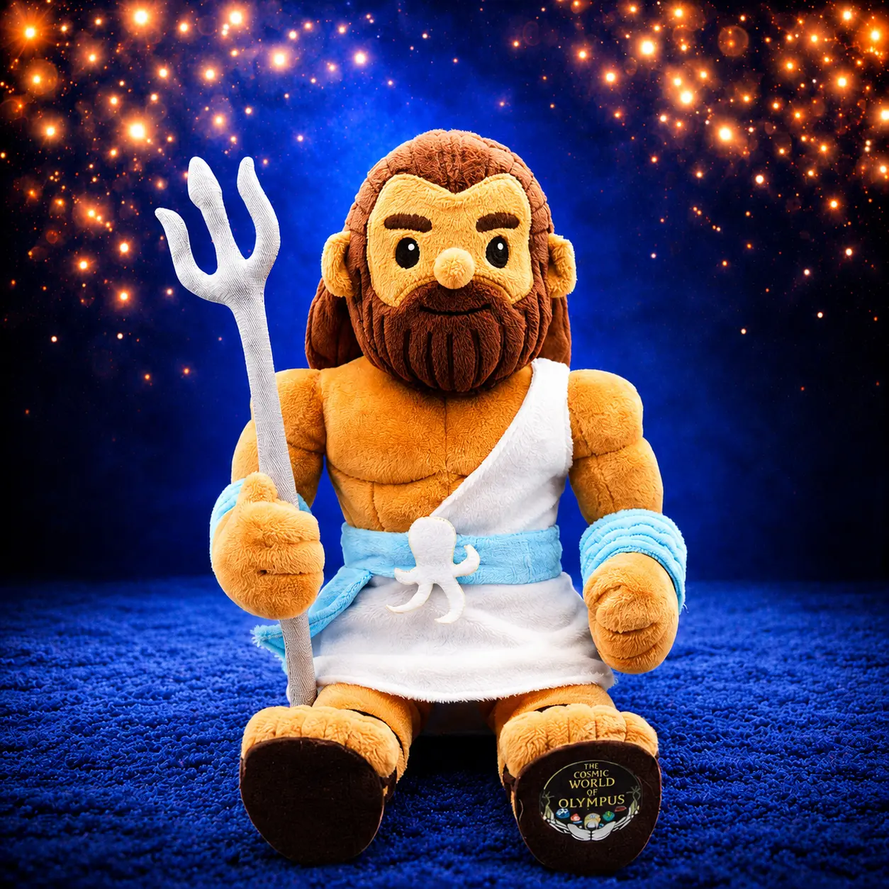 Cosmic Heroes Poseidon Plush Doll – 15" Water Hero