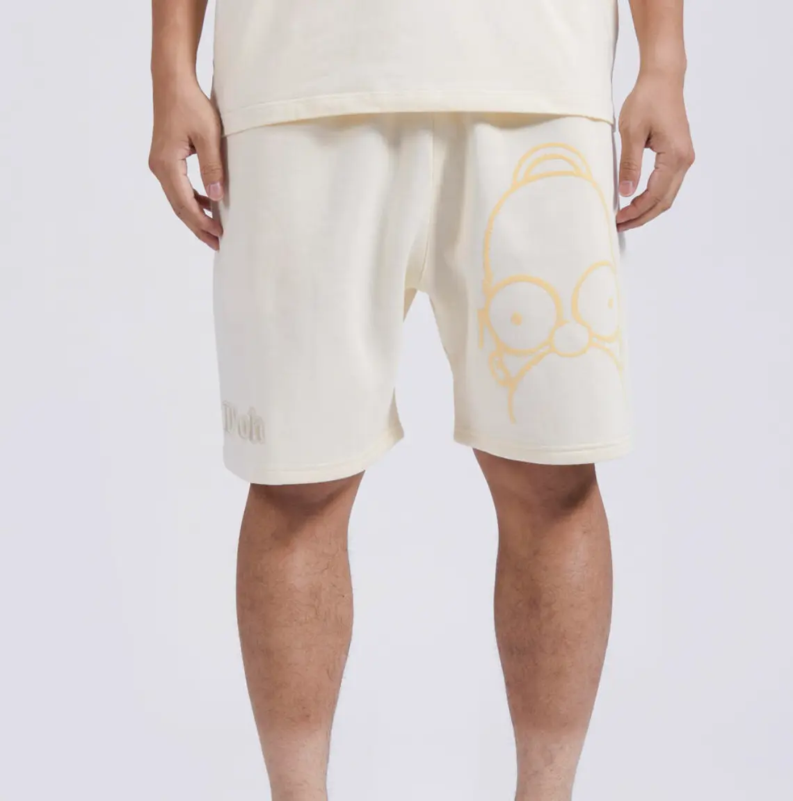 Men's Simpsons 'D'oh' Character Motif Shorts, A Fashion Statement in Menswear Offering All-Day Cozy Warmth, Casual, Fleece, Loose-Fitting, Simpson Theme, Simpsons Theme