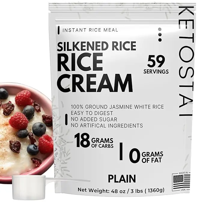 Rice Cream 3 lb – Plain jasmine white rice cereal, 48 oz. Easy-to-digest carb source, long shelf life, emergency & survival food supply.