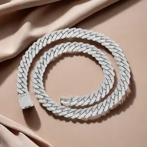 Men's High-Quality Cuban Link Chain |  Man-made Moissanite Cuban Link | Bling Out in Style | Elevate Your Game with Thick Chain Bling Necklace