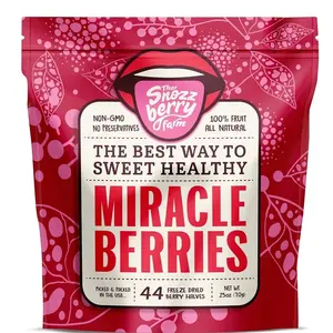 Miracle Berries by Snozzberry Farm | 44 berry halves | Freeze-dried, Grown in the USA | Turn Sour Sweet | Best Value In The Marketplace