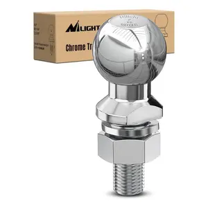 Nilight 2-Inch Diameter Chrome Trailer Hitch Ball, 10,000 lbs, 1-1/4 x 2-5/8-Inch Shank Universal Fit,Gray Truck Vehicle