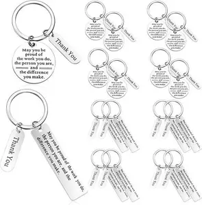 16Pcs/Set Appreciation Keychains,Stainless Steel Rectangular with Inspirational Quote,Thank You Gifts for Employees,Colleagues,Teachers,Mentors,Doctors,Nurses,Coaches,Christmas,DIY Hand Tools Kits