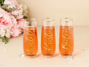 Personalized Stemless Champagne Flutes
