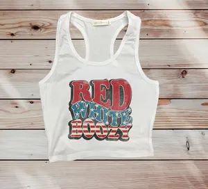 Red White Boozy Tank Top | Patriotic Crop Top