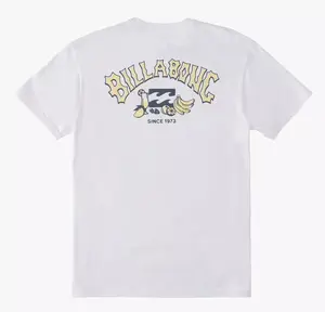 Billabong Men's Theme Arch Fill Premium Tee T-Shirt in White, Graphic tee, Streetwear, Short sleeve, cotton, Top, Menswear