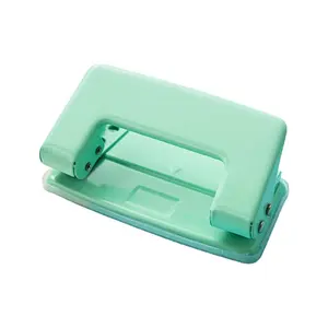 Portable Hole Puncher, Transparent Color Paper Box, Small Dual-Hole Puncher, Easy Punching, Suitable for Binding Cardboard Files Albums