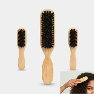 Bamboo Handle Hair Brush with Soft/medium-Soft Bristles, Elegant Design for Styling, Smooth & Straighten Hair, Gentle Detangle, Unisex Use