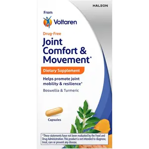 Voltaren Joint Comfort and Movement Dietary Supplement from Voltaren, with Boswellia and Turmeric for Joint Support, Movement and Flexibility – 30 Count Bottle