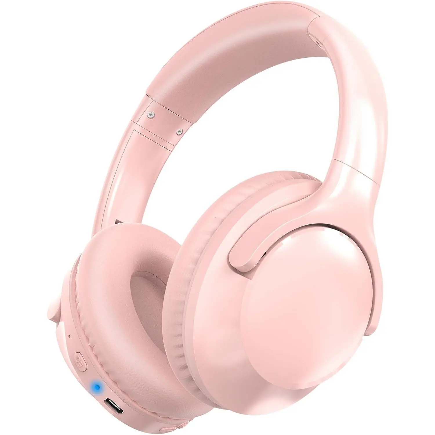 X-HPS13 Folding Wireless Over-Ear Headphones Bluetooth - 68H Playtime, 6 EQ Modes, HiFi Stereo Deep Bass, Lightweight Portable Adjustable Headset with Microphone, Included Cable, Compatible with Cellphone, Game Console (Pink)