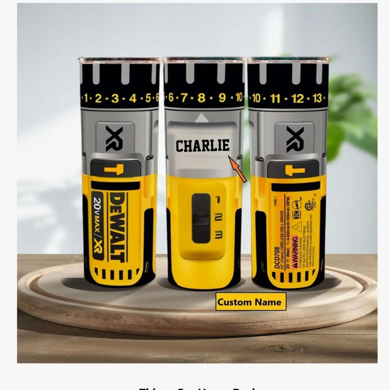 Power Tool Tumbler, Custom Name Tumbler, Mechanic Tool Tumbler, Gift for Him, contractor gift, Machinist Gift, Dewalt Tumbler, handyman gift