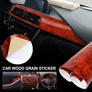 Car Internal Self Adhesive DIY Film High Glossy Wood Grain Vinyl Wrap Sticker