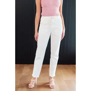 Charlene High Rise Jogger in Ecru