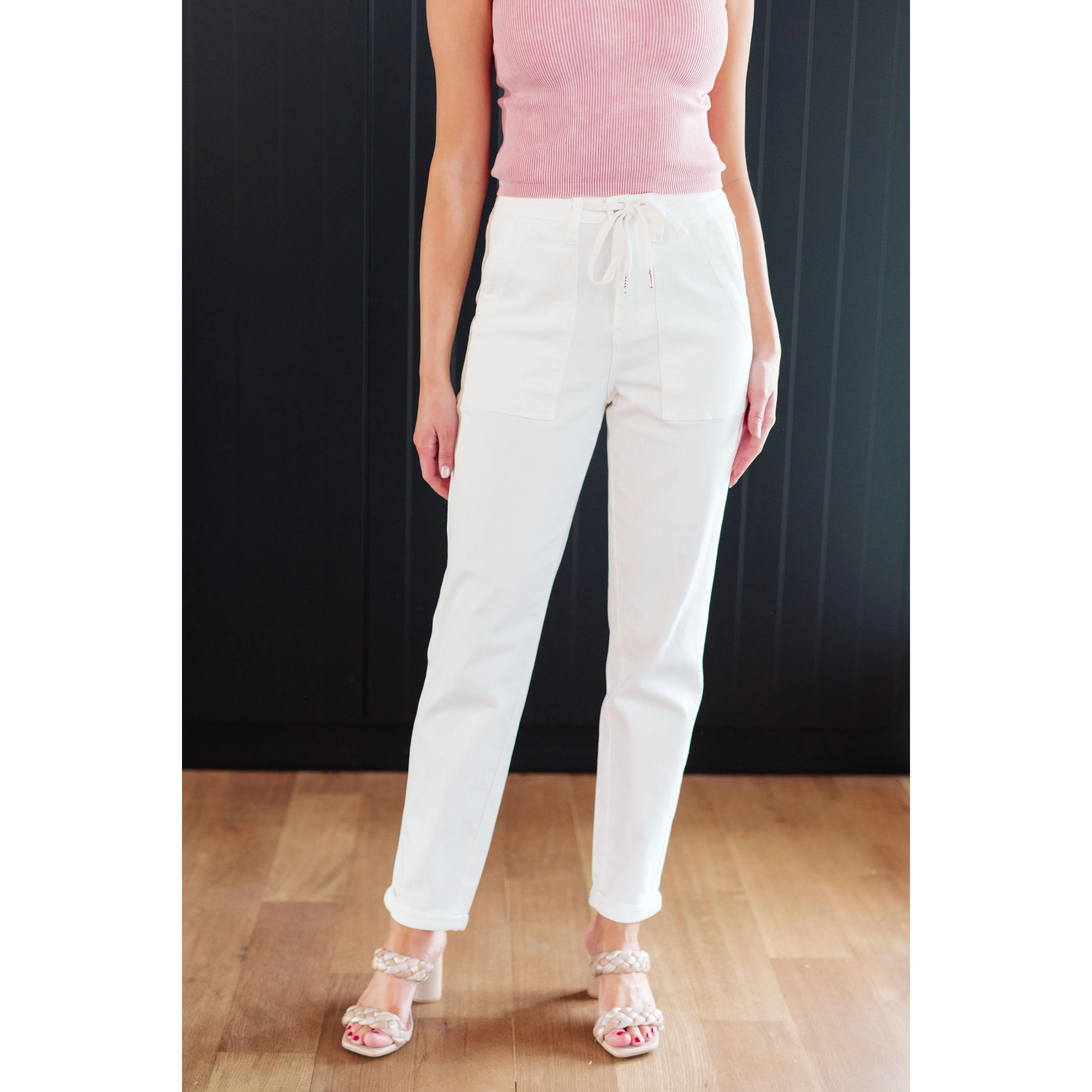 Charlene High Rise Jogger in Ecru
