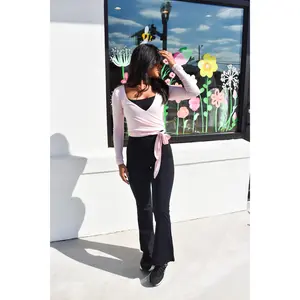 Long Sleeve V Neck Wrap Top