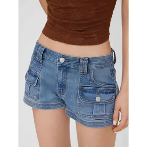 Cider Stretch Cider Denim Low Rise Pocket Micro Shorts
