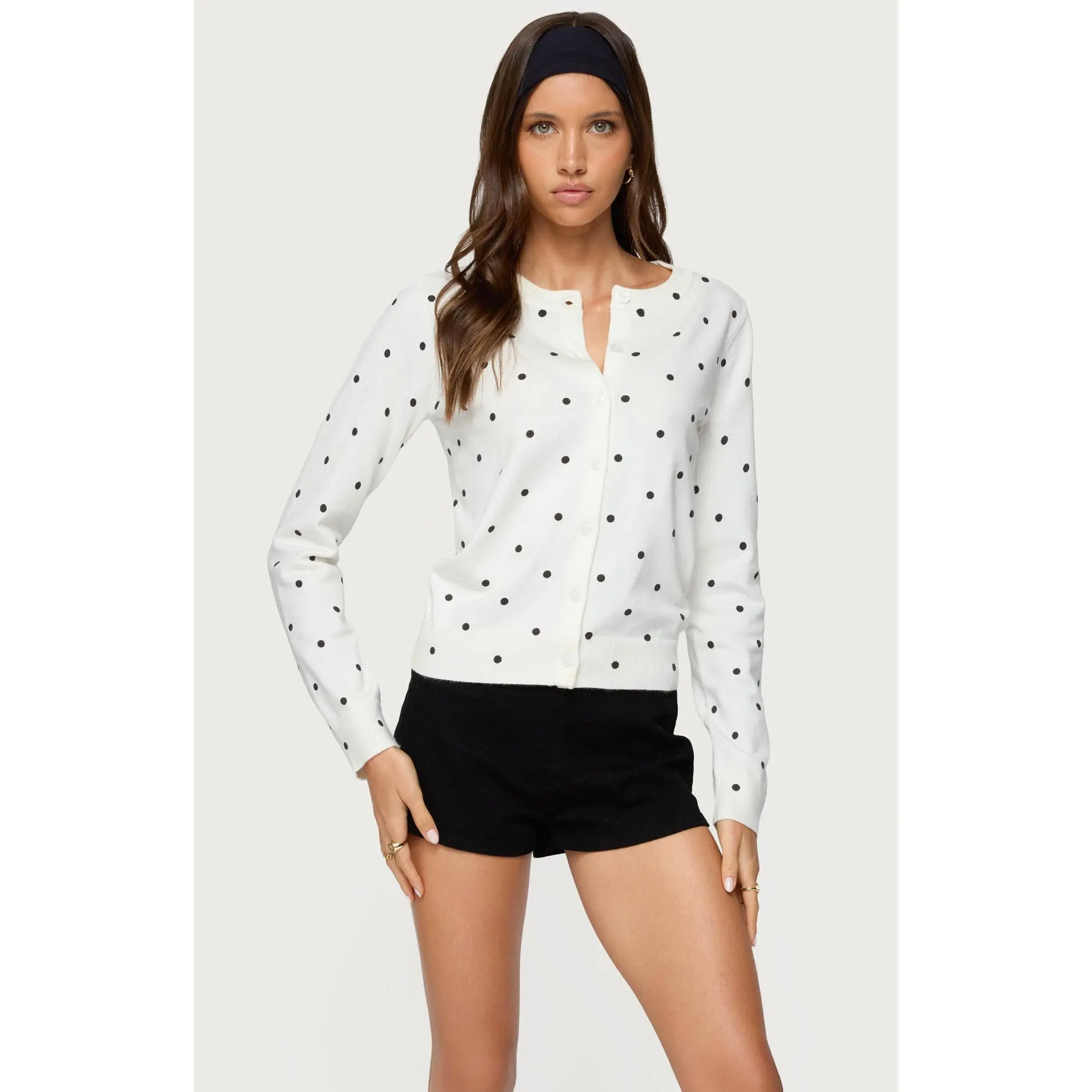 Edikted Women's Shea Polka Dot Knitted Cardigan