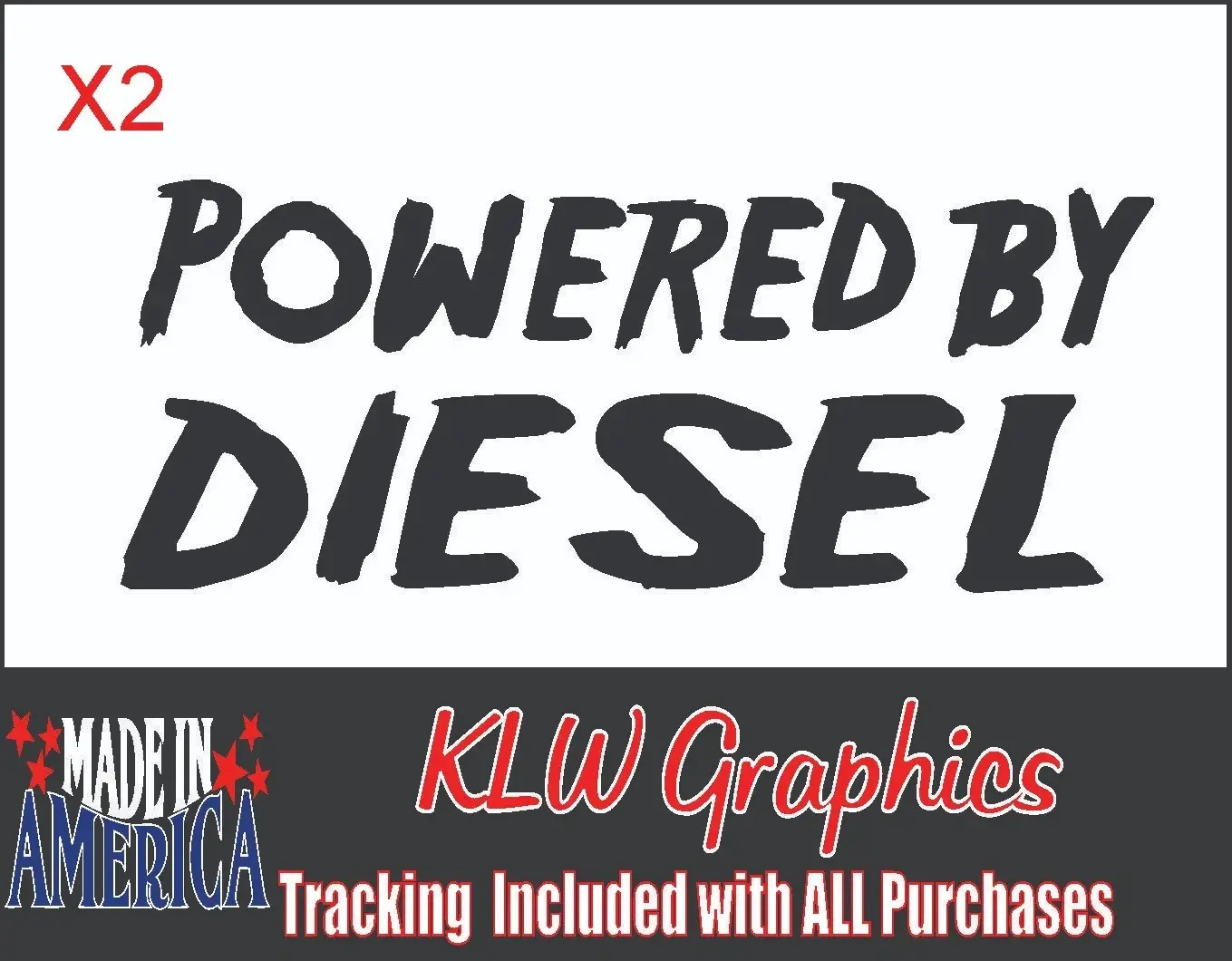 Powered By Diesel Decal Sticker Turbo Diesel Truck 6.5L 6.6L 6.7L 7.3L Soot Def Lift