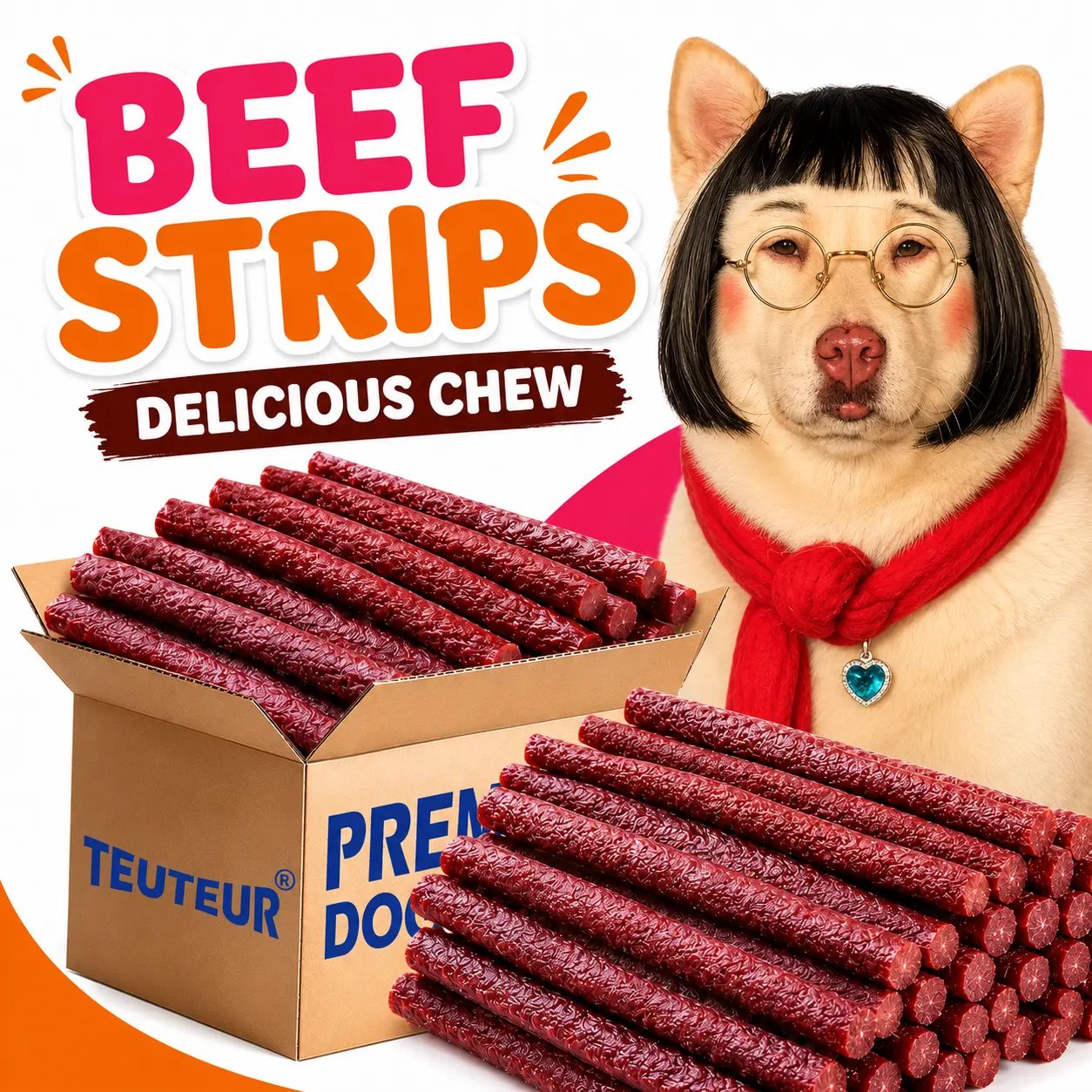 Beef Flavor Dog Treat Sticks, Chewy Training Rewards for Puppies and Adult Dogs, Bite Size Snack Strips for Small Medium and Large Breeds, Toy Poodle and Golden Retriever Treats, Dog Food Topper for Obedience Training, Walks and Playtime at Home