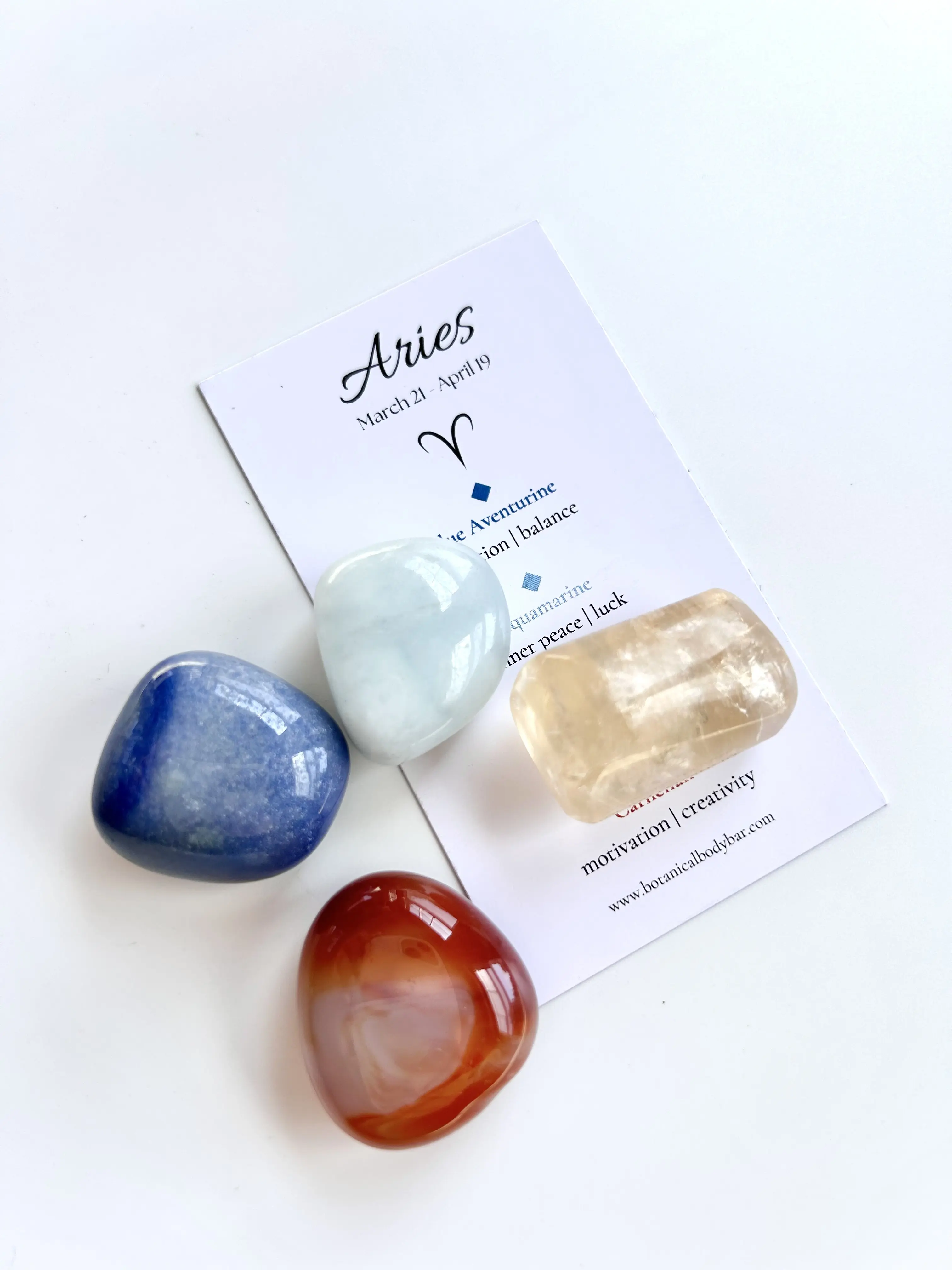 Aries Crystal Tumble Set - Zodiac Crystal Set