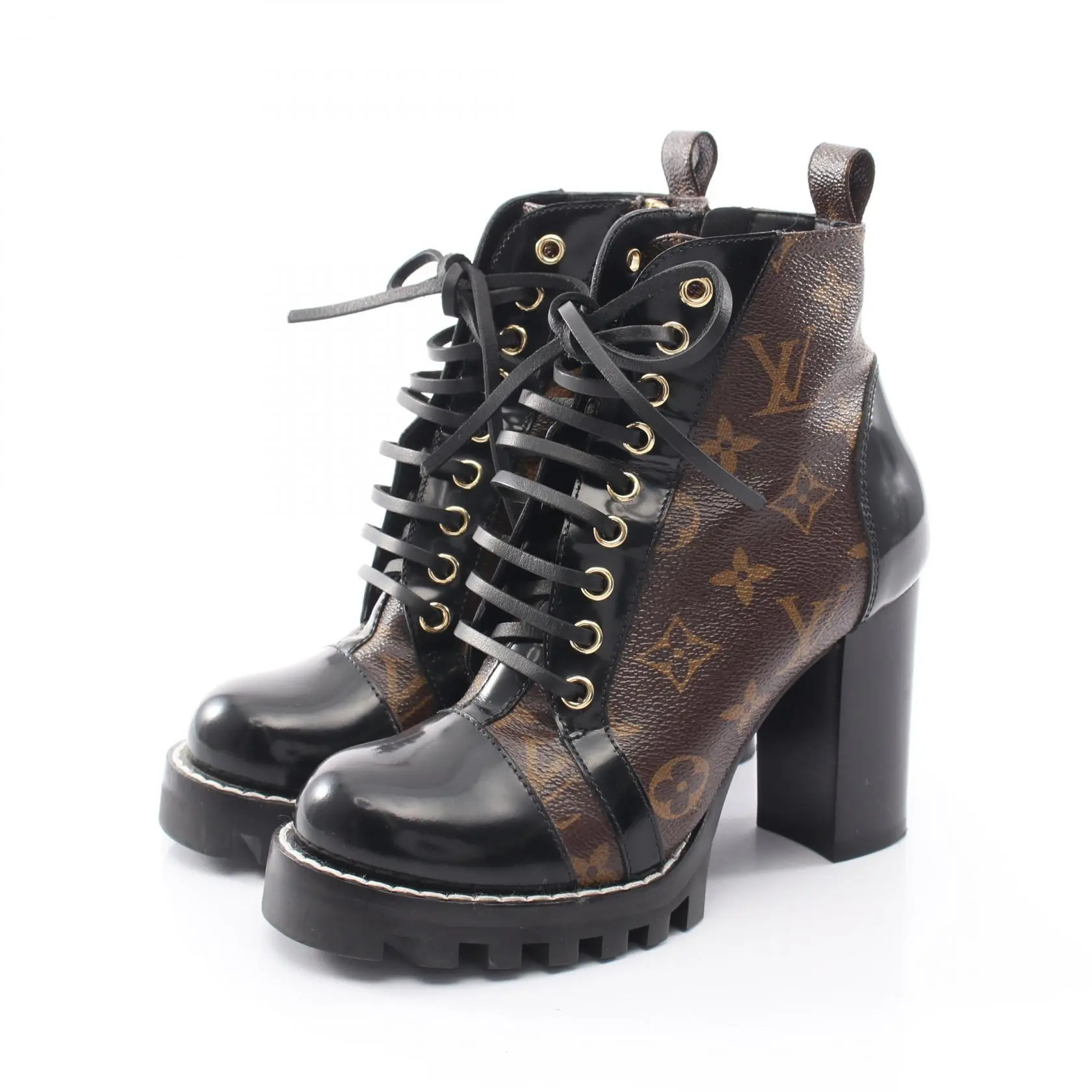 Pre-owned Louis Vuitton Canvas Small Leather Goods Star Trail Monogram Ankle Boots