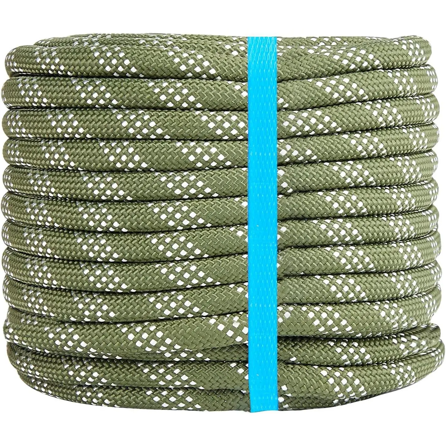 1/2in x 50ft Double Braided Polyester Arborist Rope, Heavy-Duty Nylon Rope for Anchor, Tree Work, Sailing (Army Green)