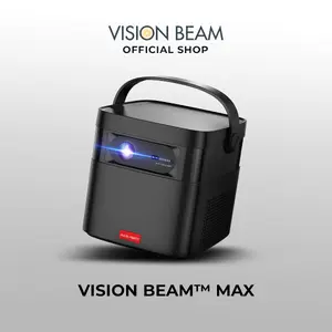 Vision Beamᵀᴹ Max - Premium Portable Projector, 15000mAh Battery, 4K Support, AI-Powered, Auto Keystone, Google TV. DLP Technology, and 360° Immersive Audio
