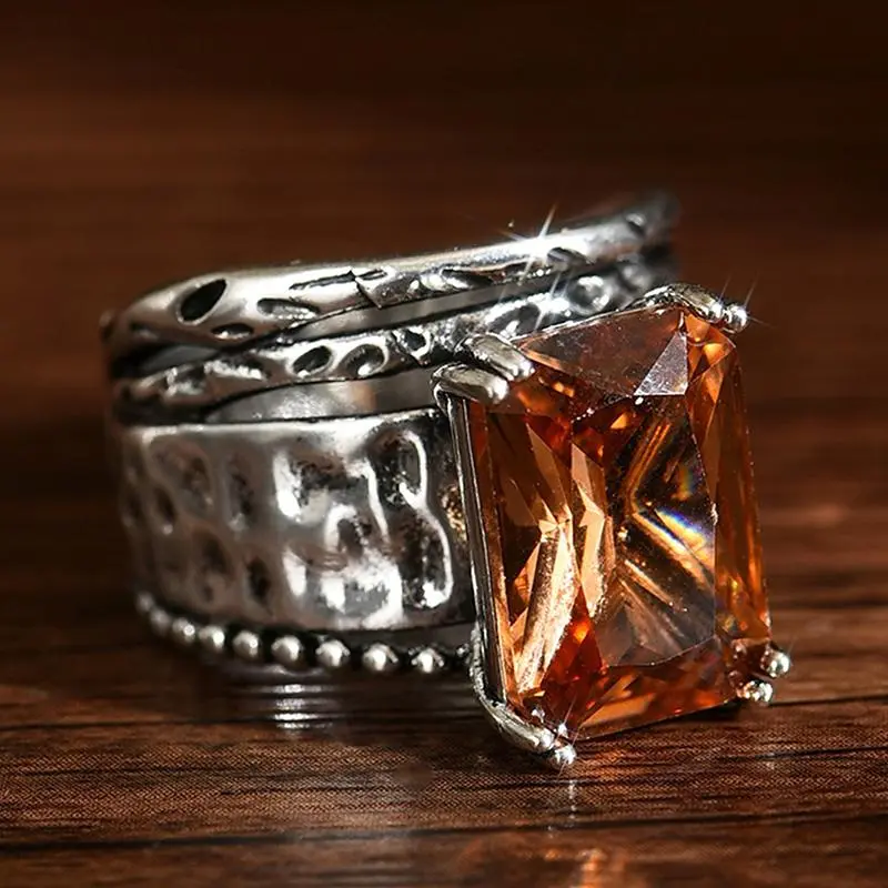 Bohemian Retro Copper Ring, sparkling rings for women, promise rings for gf, engagement rings, accessories for women, accessories, womens gifts, Suitable for parties, festivals, gifting, and daily wear, -672
