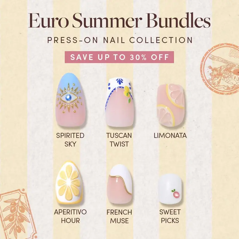 Glamnetic Euro Summer Press-On Nail Bundle Collection