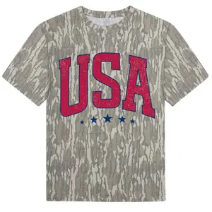 Retro America 4th Of July Camo Shirt Preppy Fourth of July Tshirt Trendy Oversized USA Tee Aesthetic Patriotic Shirt