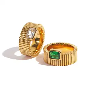 Stella Emerald & Diamond Ring with Yellow Stone and Green Gemstone, Gold Band, Elegant Design