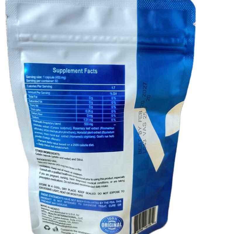 Vital Health V-ASCULAX Artichoke Rosemary & MSM Supplement for Circulation & Wellbeing 100% Natural Vegan Non-GMO GMP Certified 60 Capsules