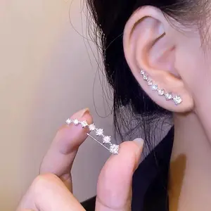 Seven Stars Zircon Earrings Silver-Tone Studs with Crystal Accents, Elegant ConstellationInspired Design Chic Fashion Jewelry for Women