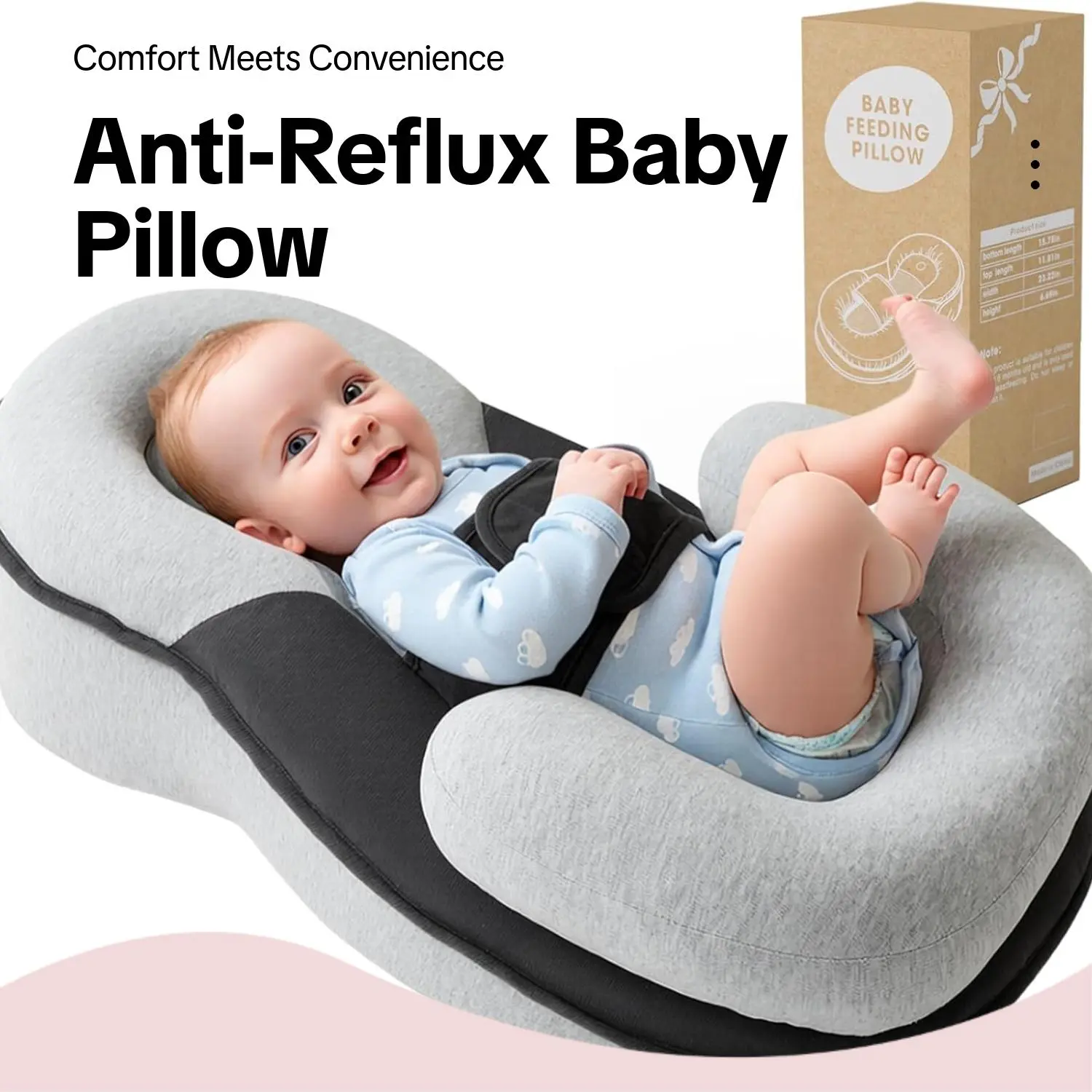 「Plus Edition recommended」Baby Feeding Pillow with Adjustable Design for Baby 0-6/0-12 Months