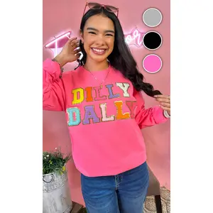 Dilly Dally Ideal Chenille Graphic Sweatshirt