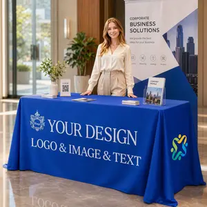 Custom Table Cloth with Business Logo Text, Custom Table Cloth Rectangle Table, Personalized Table Cloth for Business Tradeshow Events for Birthday Wedding Anniversary Decoratio (4FT)