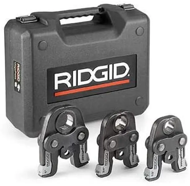 Ridgid 632-48558 Standard Mega Press Tool Kit (26 lbs) - 0.5-1 in., Flameless Wet System Hand Tool for Fitting Installation, Burr Removal, Pipe End OD Smoothing, Compatible with Standard Drills, Flameless System