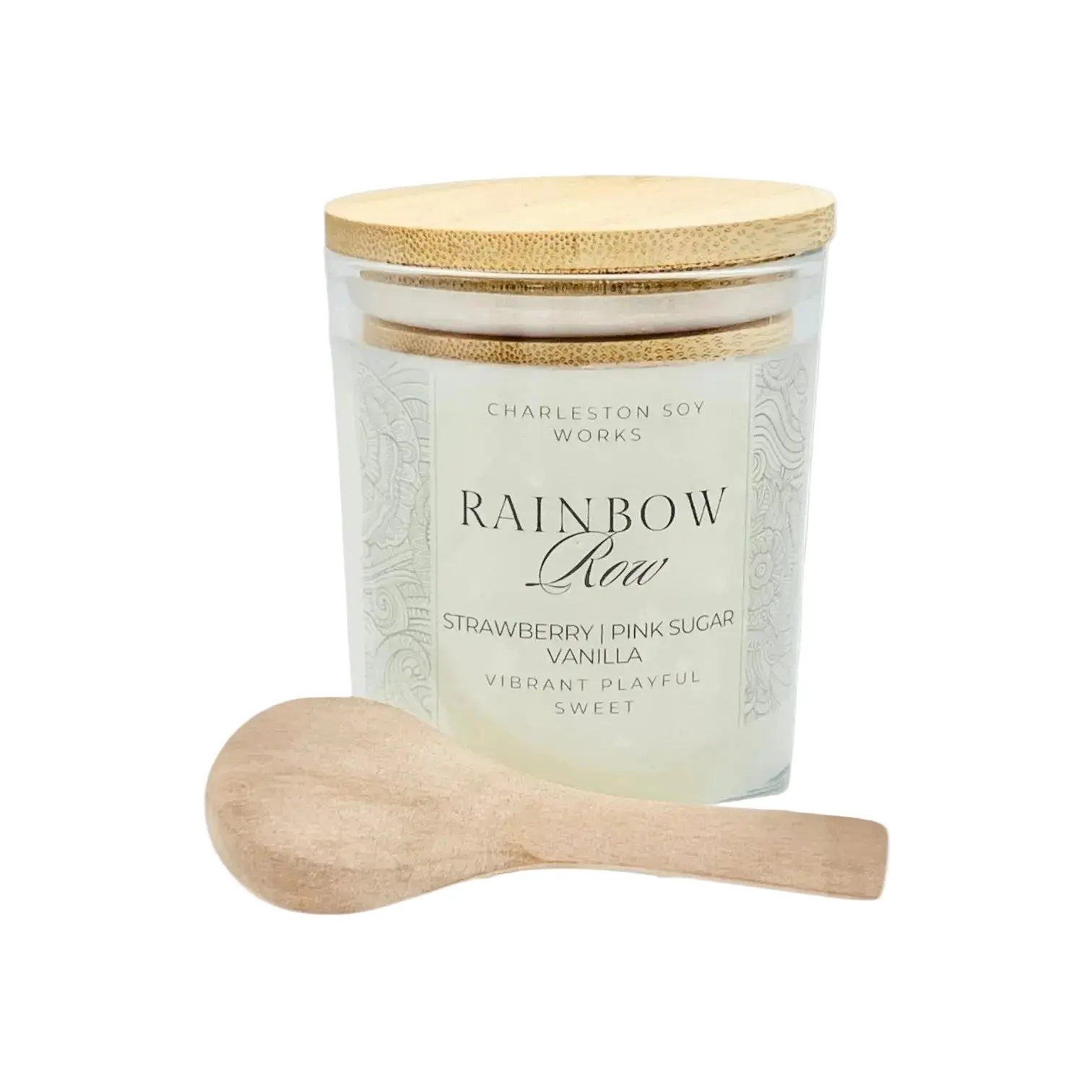Charleston Soy Works Rainbow Row Lotion Candle - Strawberry, Pink Sugar, Vanilla, Vibrant Playful, Sweet Fragrance for Home Decor