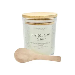 Charleston Soy Works Rainbow Row Lotion Candle - Strawberry, Pink Sugar, Vanilla, Vibrant Playful, Sweet Fragrance for Home Decor