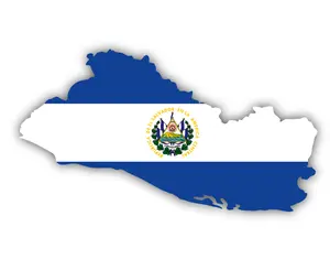 El Salvador Shaped Flag Vinyl Sticker Eco-Friendly Ink Made in USA Gift Idea Travel