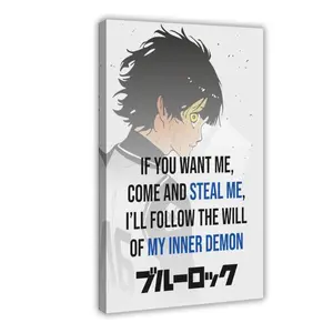 Anime Blue Lock Meguru Bachira VI Canvas Poster Wall Art for Home Bedroom Office Dorm Room Decor